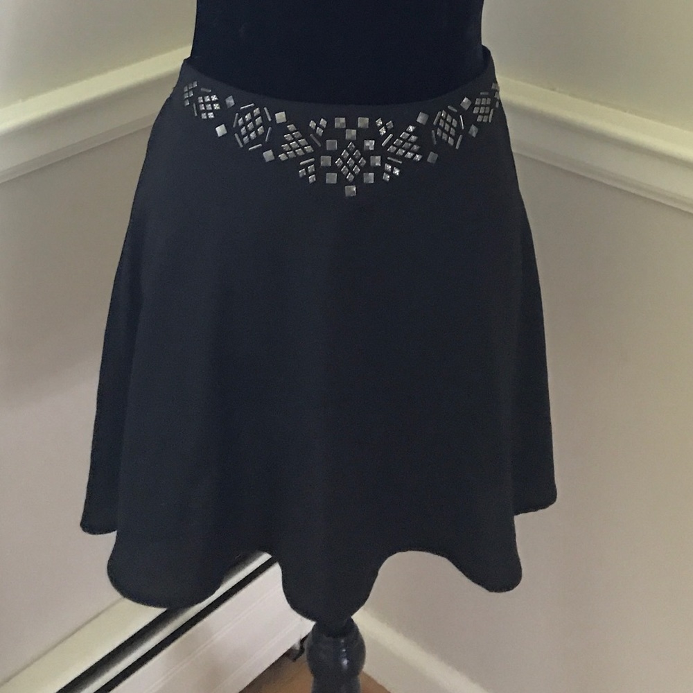 Urban Outfitters black embellished skater skirt